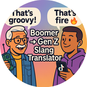 Boomer language to GenZ Slang logo